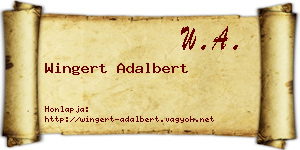 Wingert Adalbert névjegykártya